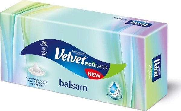 Velvet balsamservietter VELVET med cremet duft, 70 stk., 3-lags