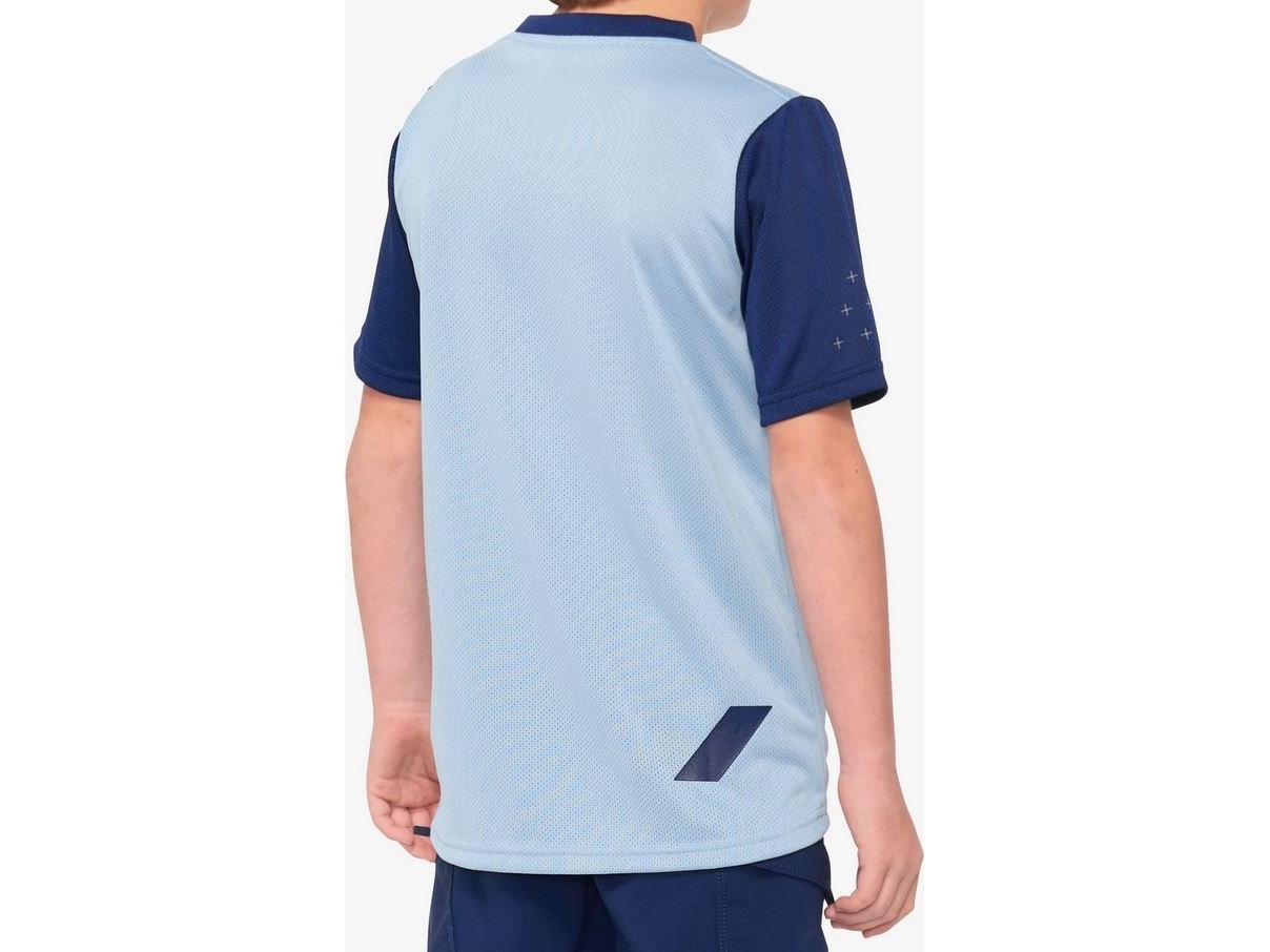 100% Koszulka juniorska 100% RIDECAMP Youth Jersey krótki rękaw light slate navy roz. L (NEW 2021)