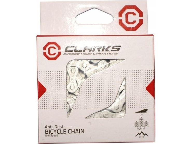 Clarks cykelkedja CLARKS C5-7AR, 5-7-växlad, 116 länkar, 1/2x3/32, Clip, Korrosionsskyddande, Silver | Cykling - Reservdelar - Kedjor | GameStuff