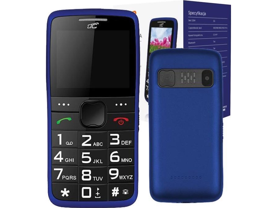 Maxcom Gsm-Telefon Mob20 Senior Telephone 2G/Cam/Bt/900Mah Blå Ltc