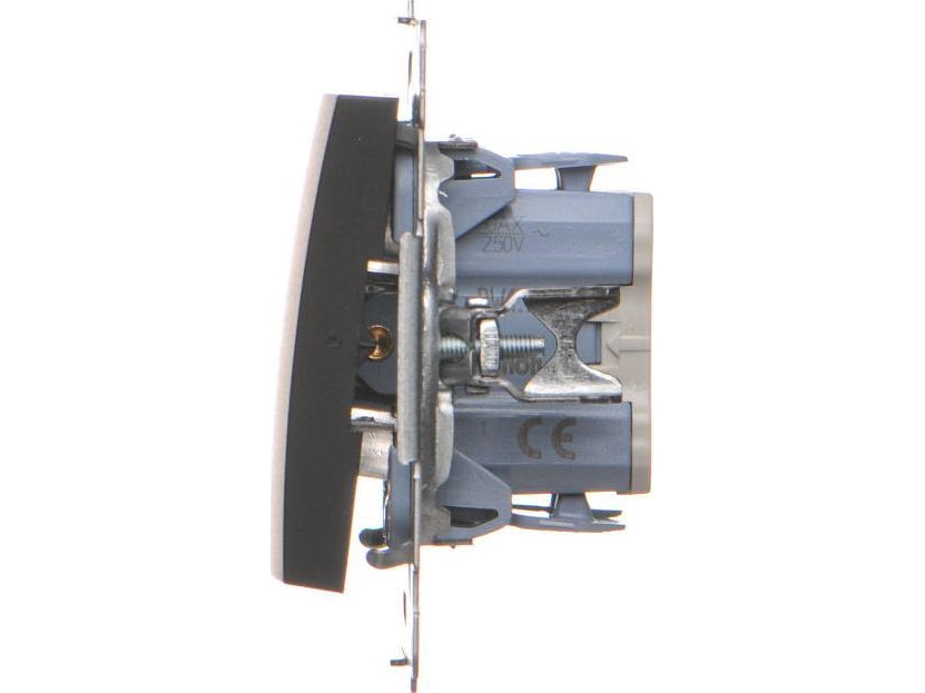 Contact-Simon Simon 54 Enpolet Afbryder (Modul) 10Ax 250V Quick-Connector Sort Mat Dw1.01/49