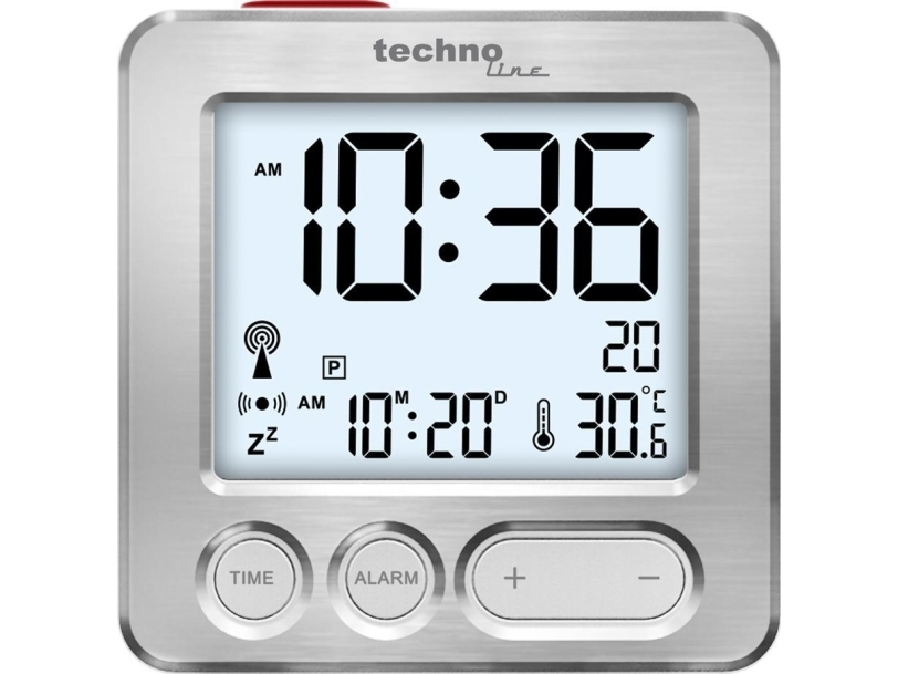 Technoline Wt 265, Digital Alarmur, Sølv, F, °C, Batteri, Aaa (Lr03), 66 Mm