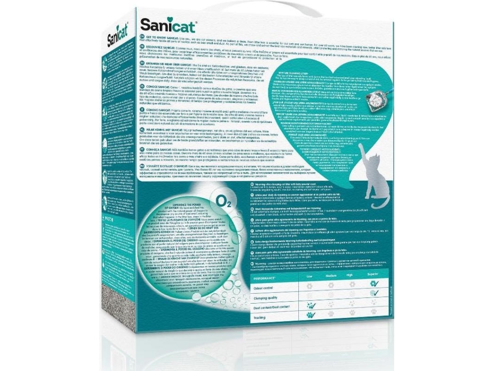 Sanicat Strong Clumps kattsand, kattsand, för katter, bentonit, babypulver, 10l, klumpbildande | Sällskapsdjur - Katt - Kattsand och annat strö | GameStuff
