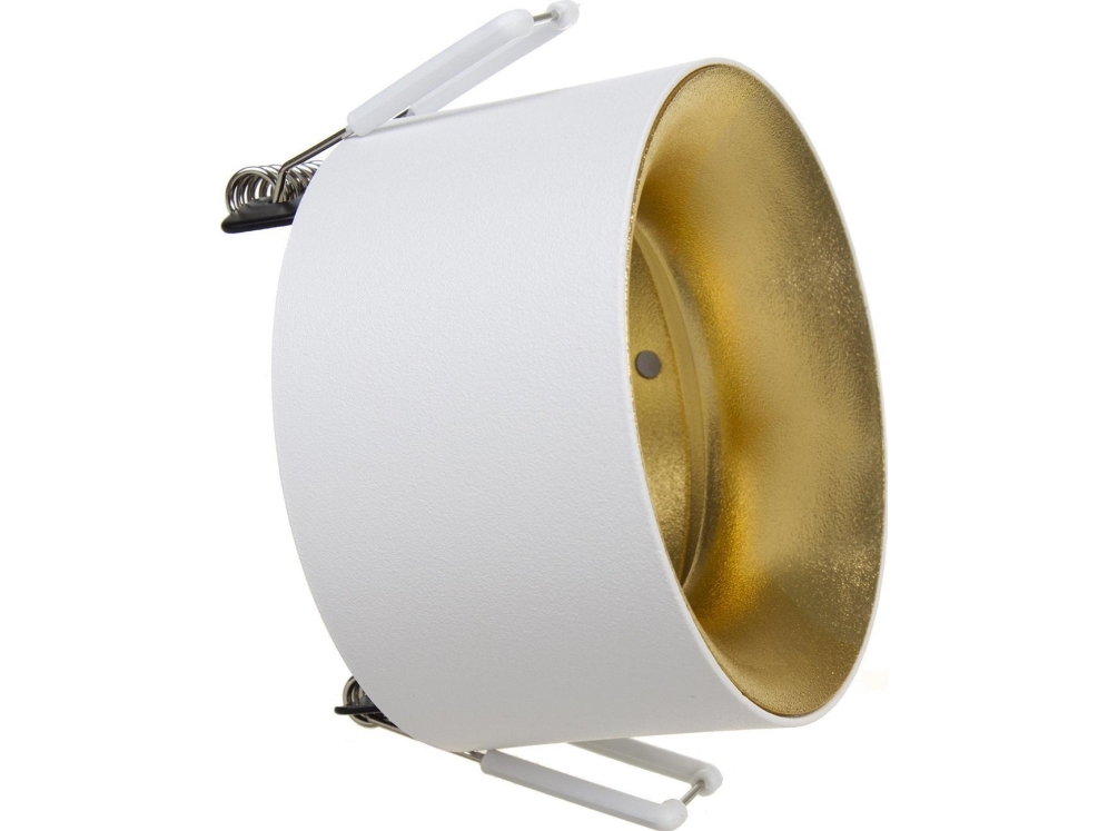 Maclean infälld spot/tubarmatur punktbelysning rund aluminium GU5.3 70x40mm vit/guld MCE457 W/G | Belysning - Utomhusbelysning - Inbyggda spots | GameStuff