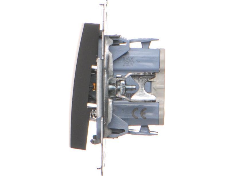 Contact-Simon Simon 54 Enkelt No-Kontakt Uden Piktogram (Modul) 10Ax 250V Lynkobling Sort Mat Dp1.01/49