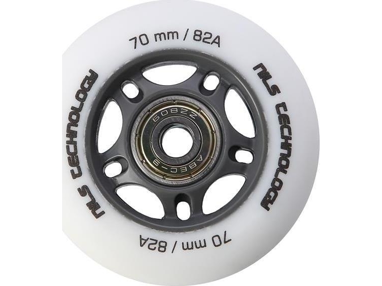 NILS Extreme PU 70x24 82A MATTE WHITE (4 stk.) + ABEC-9 (8 stk.) NILS EXTREME SET