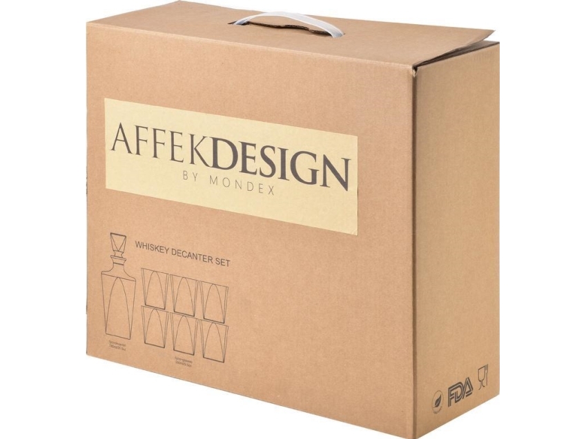 Affek Design Eva Triangle Karaffel+6 Glas 280Ml/780Ml
