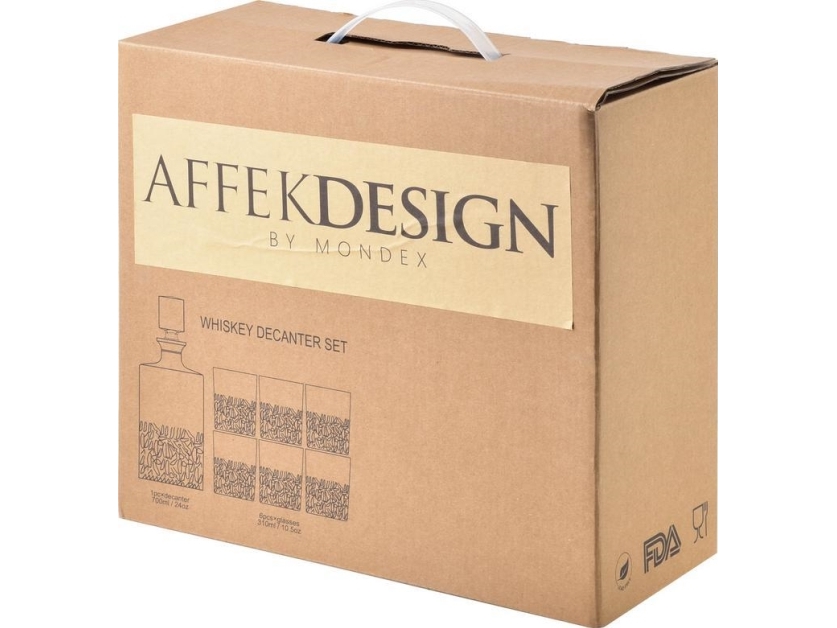 Affek Design Eva Frozen Carafe + 6 Glasses 810Ml Capacity Glasses 310Ml Capacity Glasses