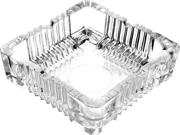 Glas-Aschenbecher Quadratisch, Klar 10,5X10,5X3,5 Cm
