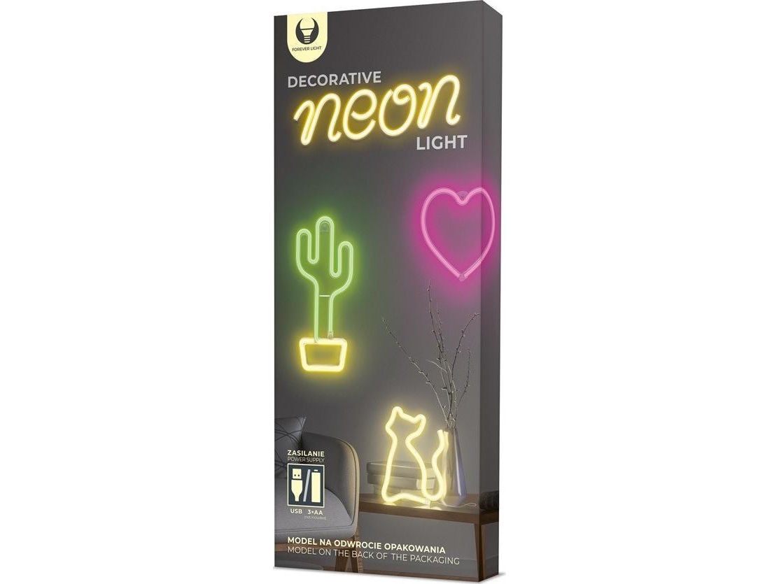 Forever Light Neon Led Light Cactus Orange Green Bat + Usb Flneo2 Light Decoration Figure