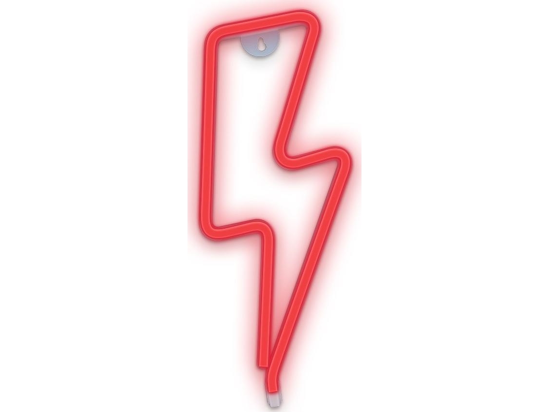 Neoninis LED šviestuvas Žaibas raudona Bat + USB FLNE06 Forever Light