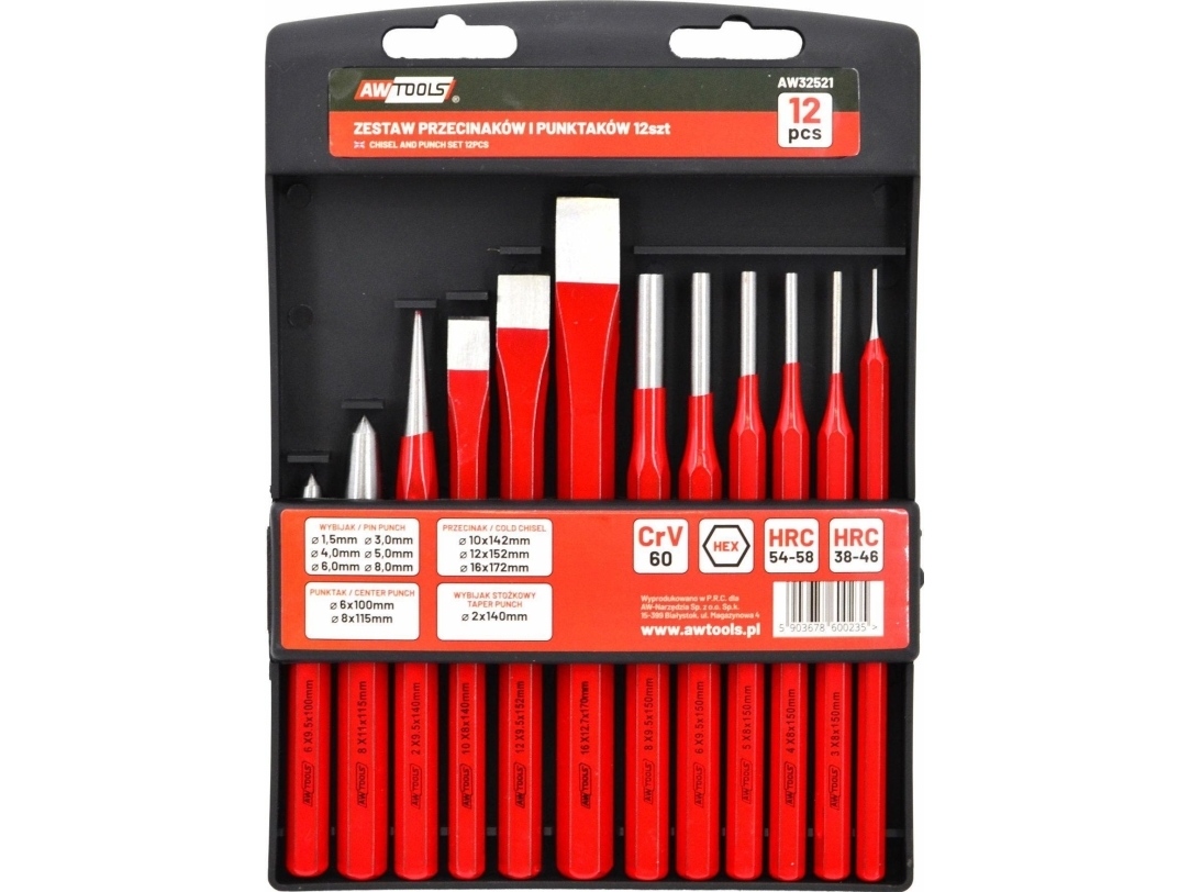 AW-Tools Kaltų rinkinys metalui AWTools AW32521  12 vnt.