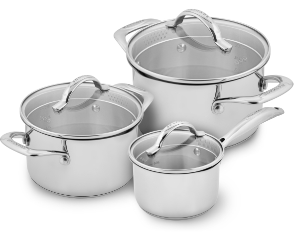 Scanpan 3-delat kastrullset (1,8 l / 3,4 l / 4,8 l) - STS | Köksutrustning - Grytor & pannor - Grytset | GameStuff