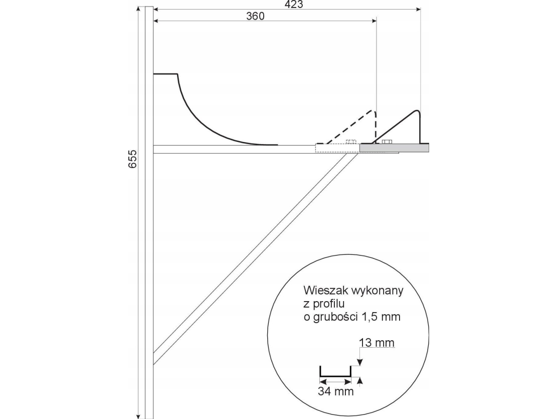 Hydroland ophæng/støtte til køkkenredskaber – justerbar W-Z-R//