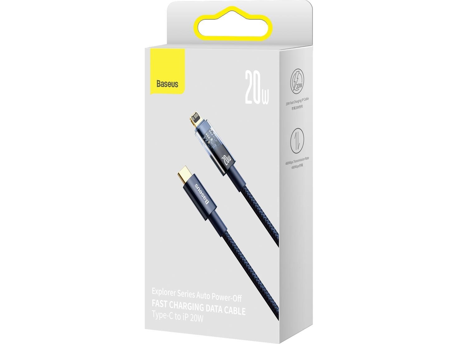 Baseus Explorer, Usb-C Prie Lightning Kabelis, 20W, 1M (Mėlyna)