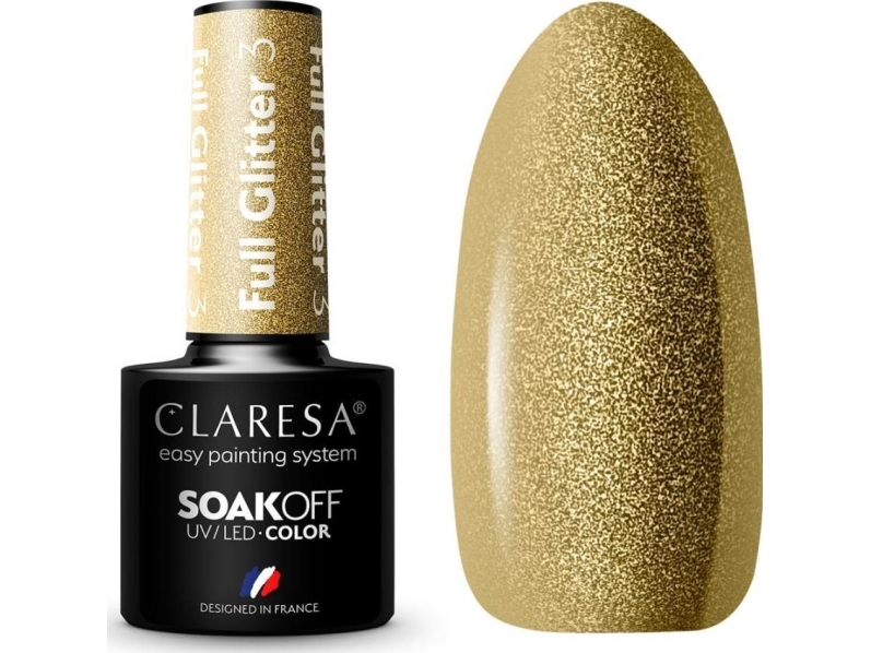 Claresa Soak Off Uv/Led Full Glitter Hybrid Nail Polish 3 5G