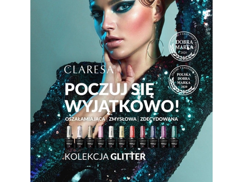 CLARESA_Soak Off UV/LED Glitter Hybrid Varnish 3 5g | Smink - Sminktillbehör - Sminkborstar & penslar | GameStuff