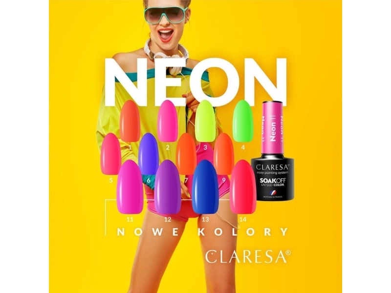 CLARESA Hybrid Nail Lacquer Neon - 12 5g | Smink - Sminktillbehör - Sminkborstar & penslar | GameStuff