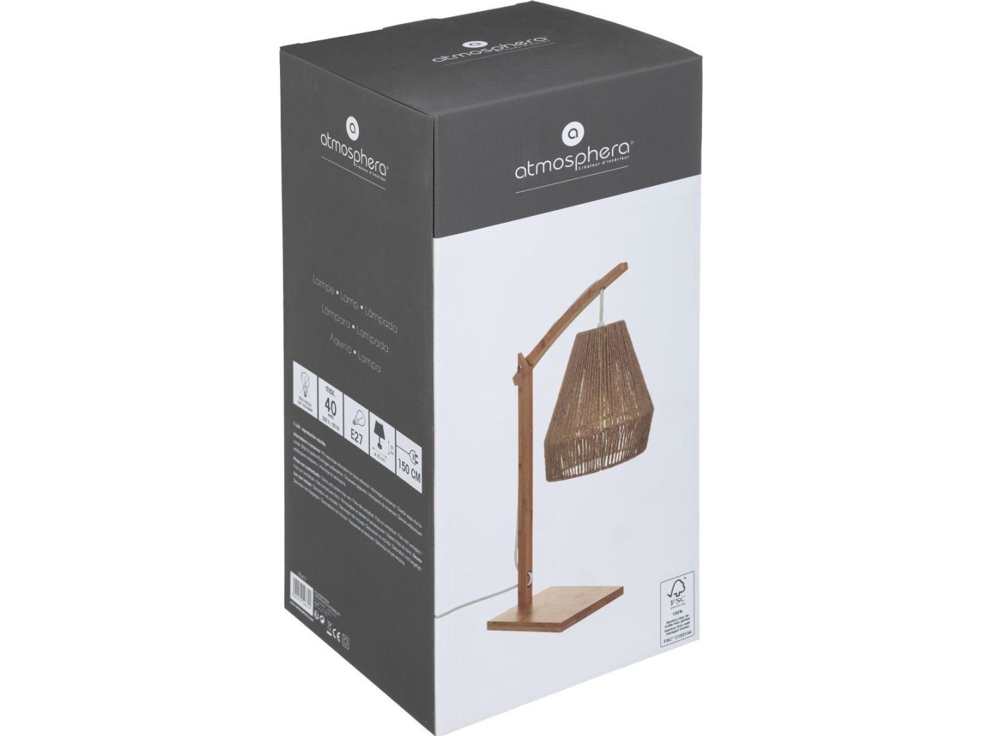 Atmosphera Lamp Bambukinė Stalinė Lempa Palm, 55 Cm