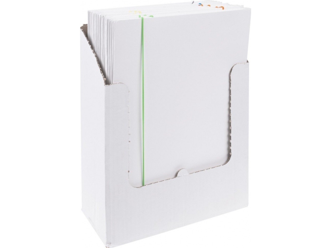 Folder with elastic, OFFICE PRODUCTS, cardboard, A4, 300gsm, 3-compartments, elastic mix of colors, white