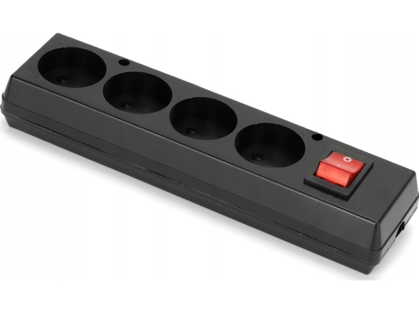 Montis 4-Steckdosen Mit Abnehmbarem Schalter 4X2 Black Mt086-C