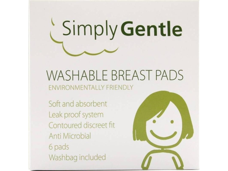 Simply Gentle Simply Gentle Uudelleenkäytettävät rintatyynyt pussilla 6 kpl.