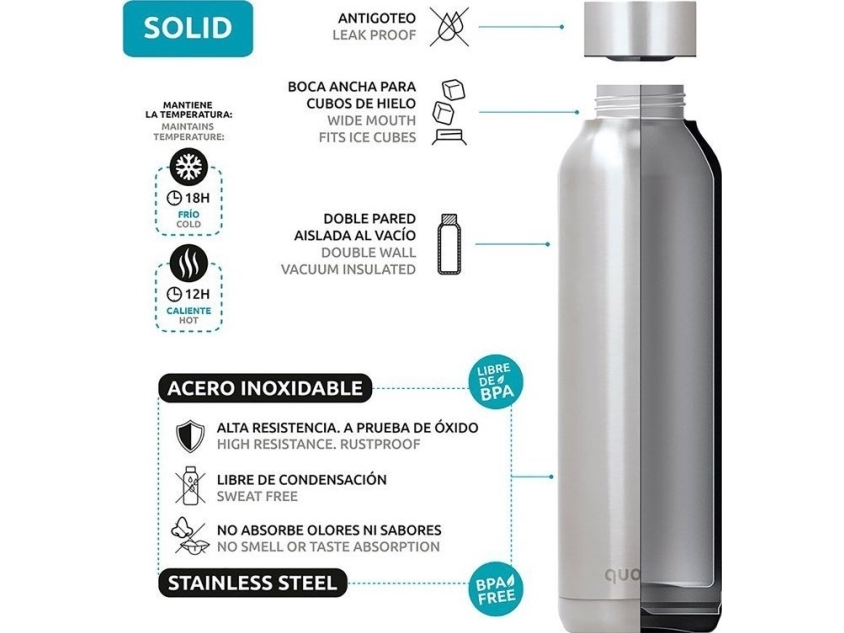 Quokka Solid Kids med rem - 330 ml termoflaske i rustfrit stål med rem (Jungle)