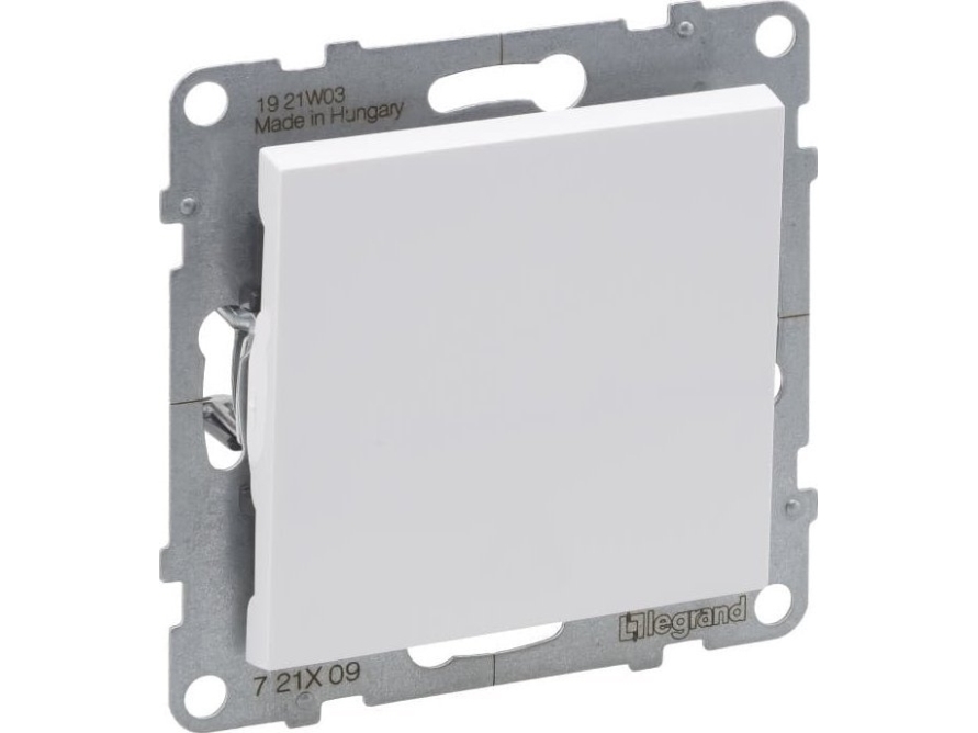 Legrand SUNO Enkelt trykknap hvid 6A 250V automatiske terminaler 721109