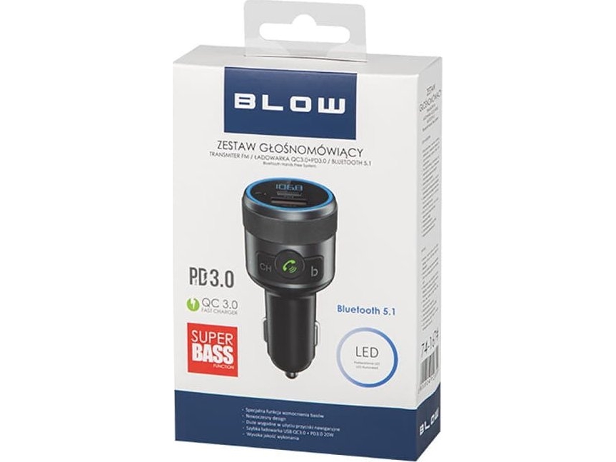 FM radijo imtuvas BLOW Bluetooth 5.1+QC3.0 +PD 24W | Bilvård & Biltillbehör - Bilens Interiörutrustning - HiFi för bilar - Bilstereo | GameStuff