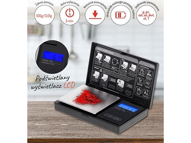 Köksvåg Adler Precisionsvåg AD 3176 Maximal vikt (kapacitet) 0,1kg Svart | Köksutrustning - Bakartiklar - Köksvågar | GameStuff