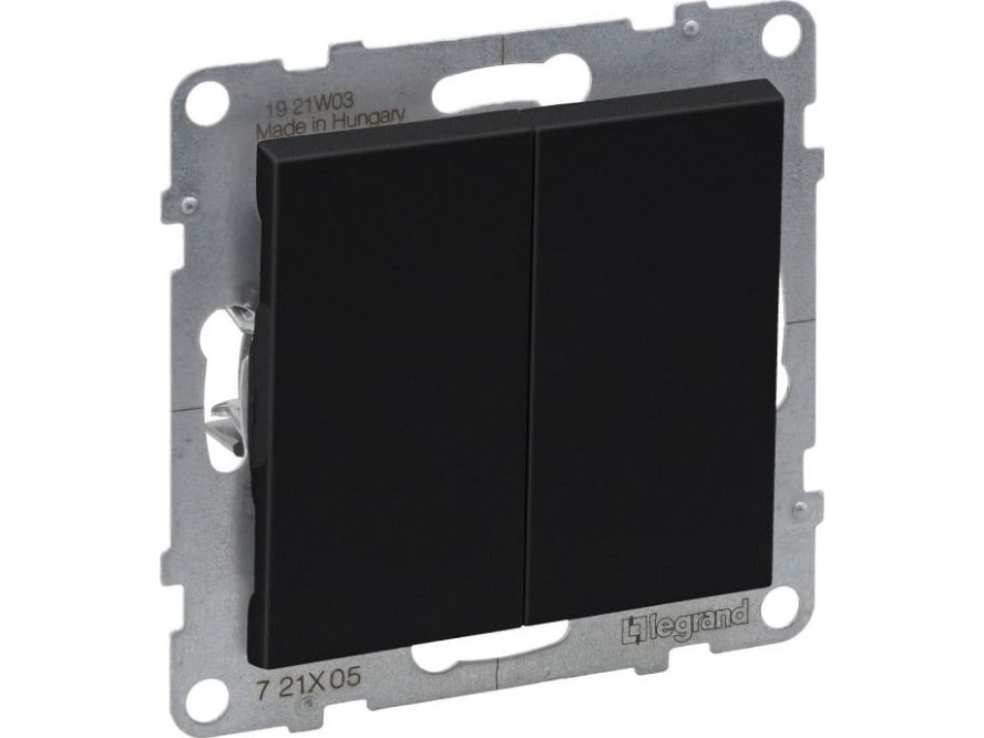 Legrand 2G One-Way Switch Auto Terminals Black