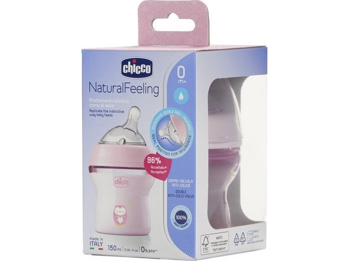 CHICCO-813111-BOTTLE NF PLAS.0M+150ML G IRL