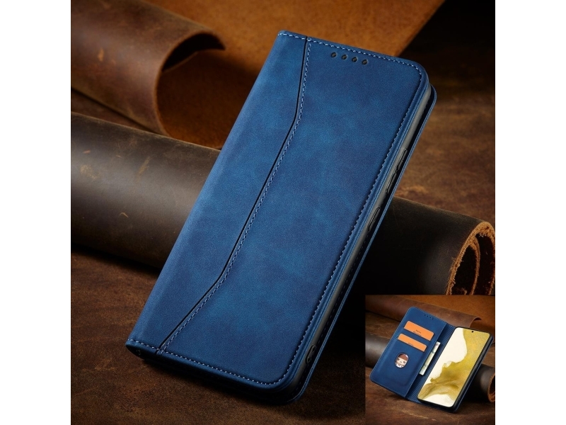 Hurtel Magnet Fancy Fodral för Samsung Galaxy S22+ (S22 Plus) kort plånboksfodral korthållare blå | Tele & GPS - Mobil tillbehör - Skydd & Väskor | GameStuff