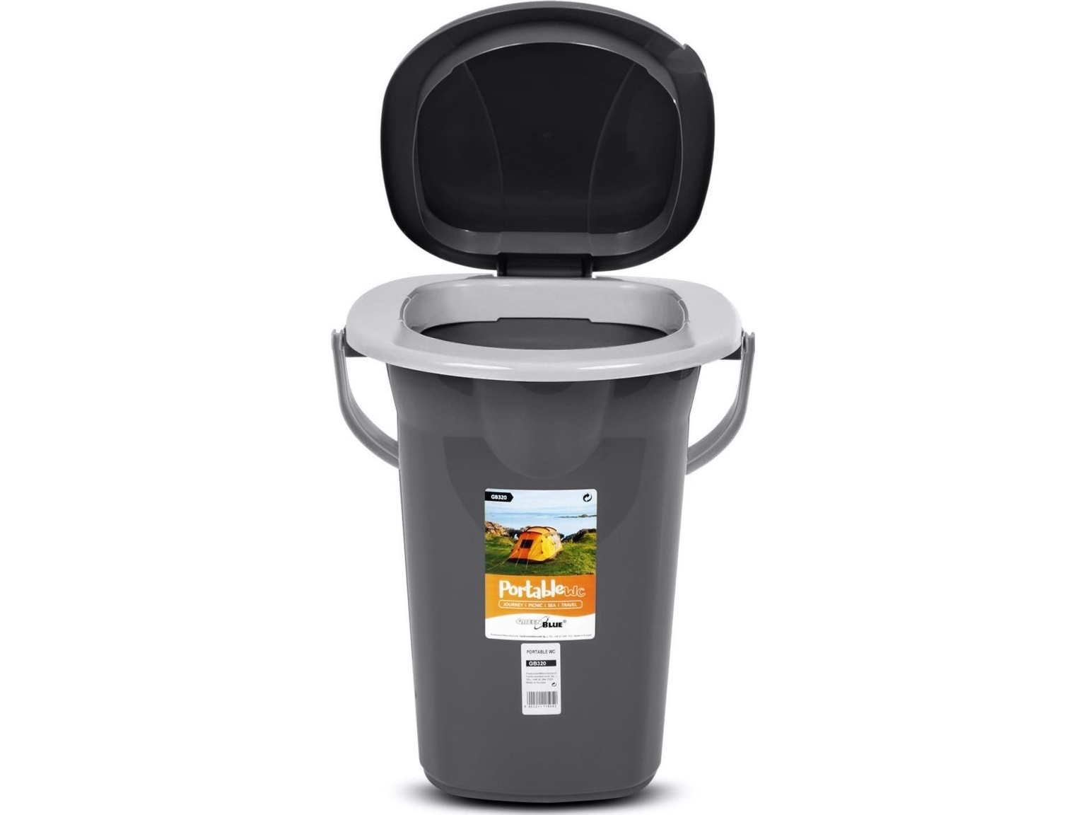 GreenBlue GB320 bärbar toaletthink för camping, 19 l, med handtag | Köksutrustning - Hushålls tillbehör - Sopsortering | GameStuff