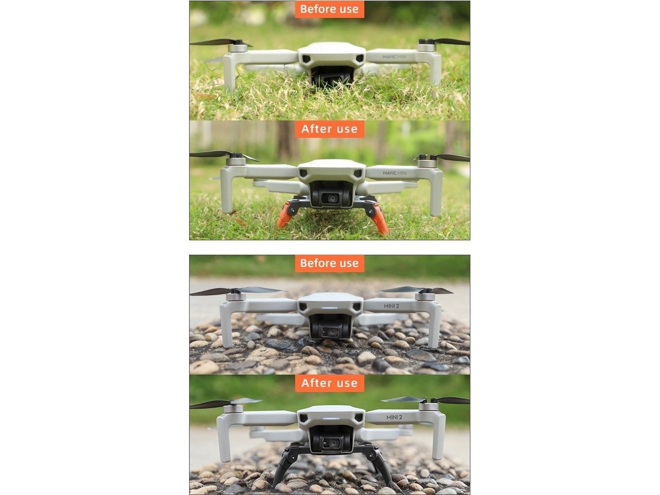Sunnylife Højt Landingsstel Til Dji Mavic Mini 1 / 2 / Se / Lg380-Gy