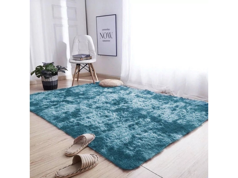 Tæppe Ombre Shaggy Strado 200x200 OmbreNavy (Dark Blue) universal