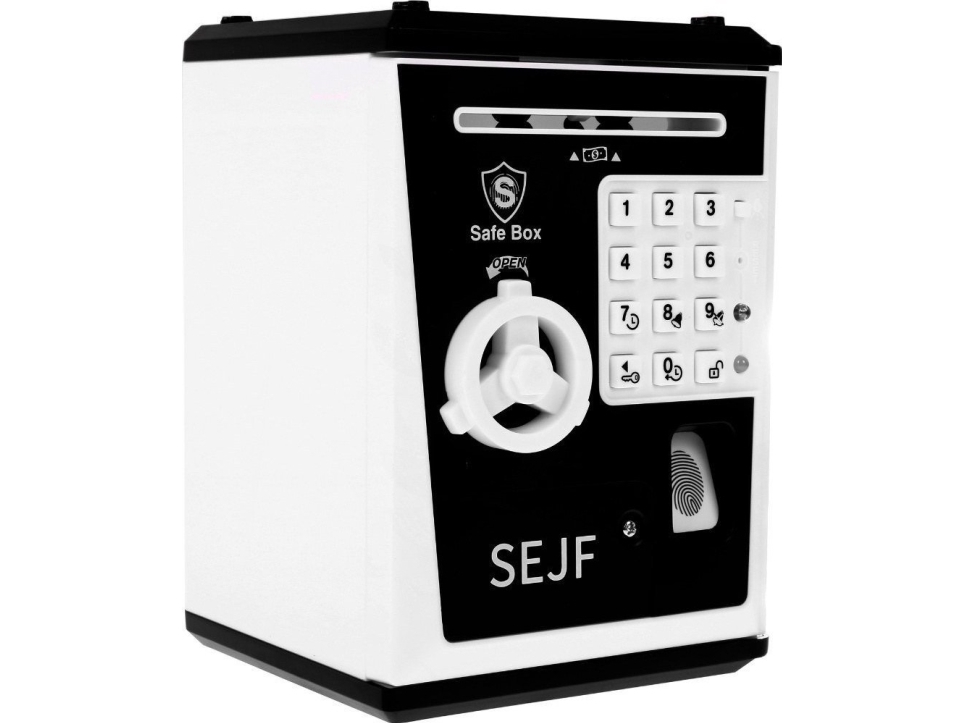 Sparegris til børn 3+ sort Opsparing af penge + læring af entreprenørskab