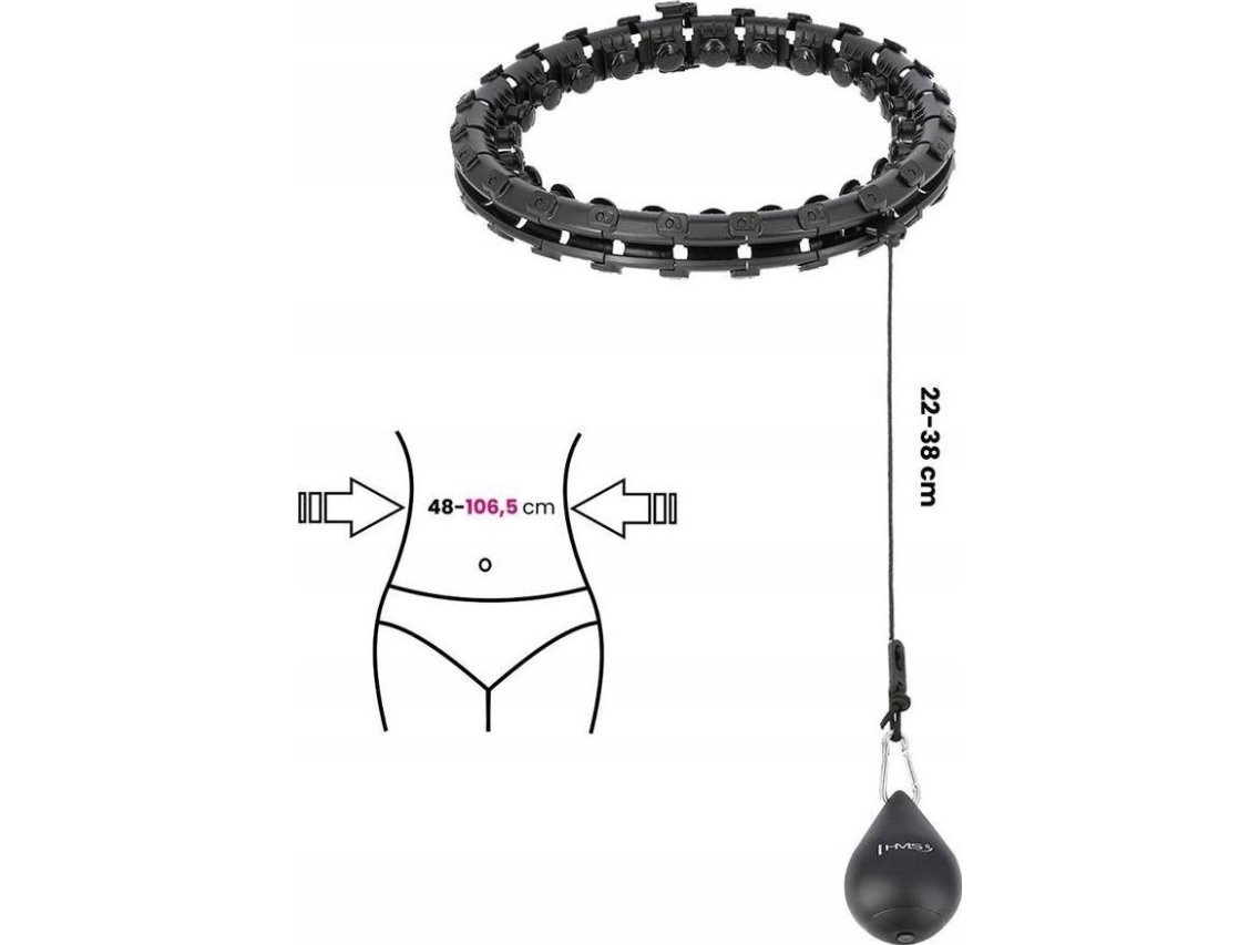 HMS HHW01 SORT HULA HOP MED FANER OG VÆGT HMS