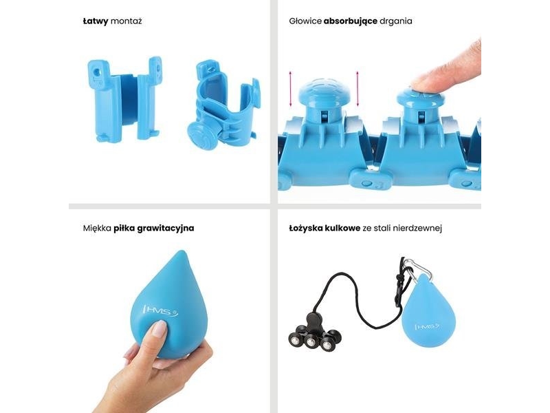 HMS Hula hop välilehdillä ja painoilla HHW01 sininen