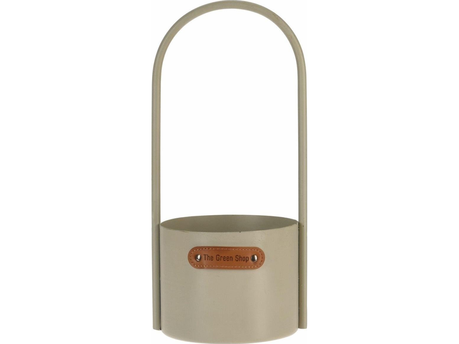 Progarden Beige Metall Blumentopf 30X13 Cm Blumentopf Mit Griff