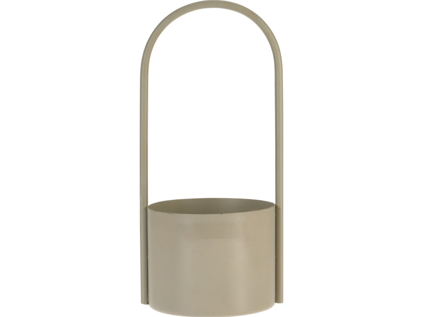 Progarden Beige Metalblomsterkrukke 30X13 Cm Blomsterkrukke Med Håndtag