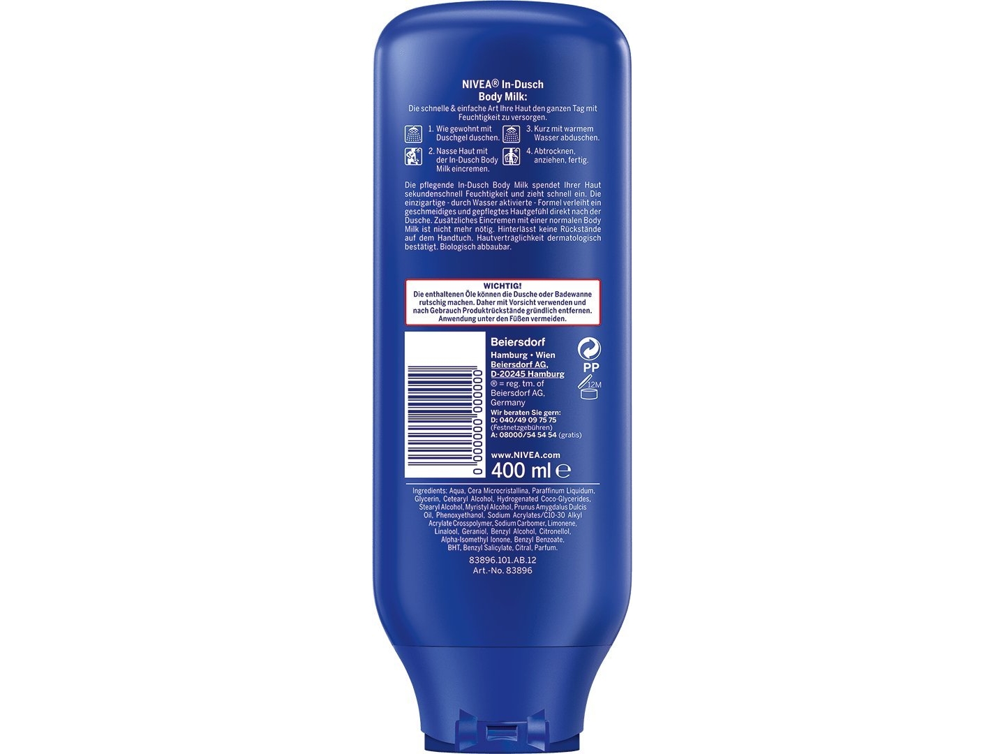 Nivea (DE) Nivea, Suihkumaito, 400 ml (SAKSAN TUOTE)