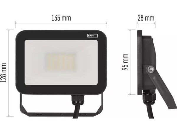 Emos Fluter Emos Profi Led Fluter Zs2622 20W 2200Lm 4000K Ip65 Schwarz
