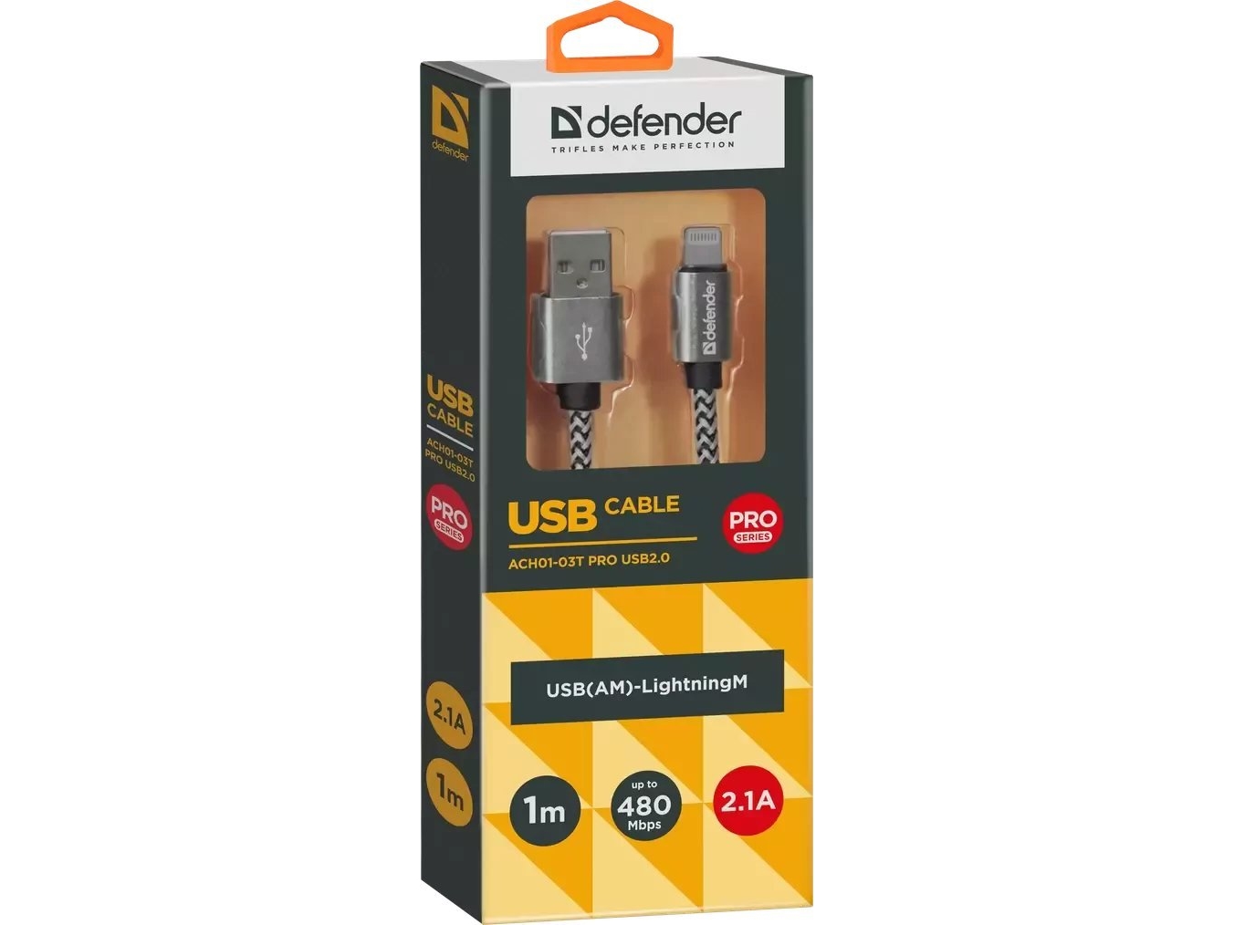 Defender Usb-A - Lightning Usb-Kabel 1 M Hvid (87809)