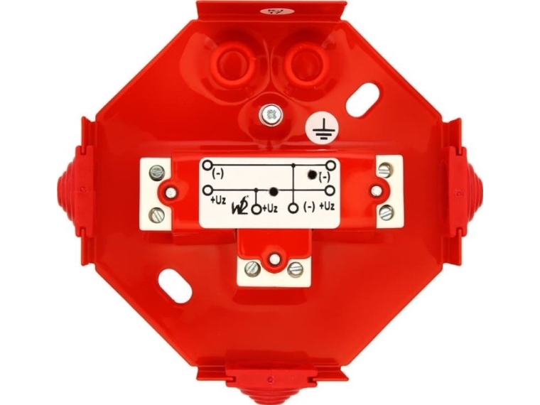 Palosuojakotelo PIP-1AN R3x2x4 kahdeksankulmainen, E90, jakotukki, mitat 115x28x123mm, punainen 84621616