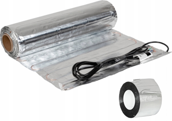 Thermoval Aluminum heating mat WT 2010 AL - 150/1.0m2 - one-sided power supply 150W, under the panel | Ledningar - högspänning | GameStuff