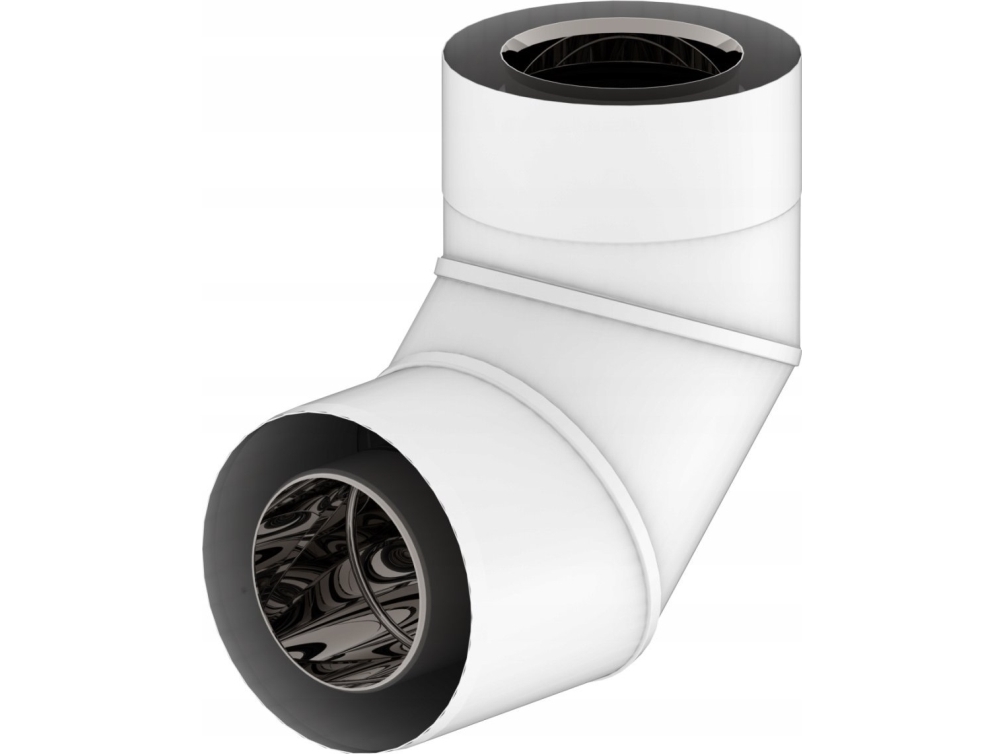 SpiroFlex 80/125 dobbeltvægget albue 90 hvid dobbeltvægget albue hvid 90