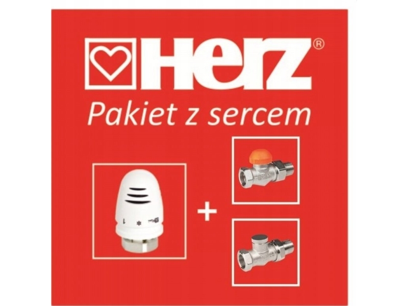 Herz Tilslutningspakke Til Radiator 1/2 Hoved Fremløb + Returventilherz
