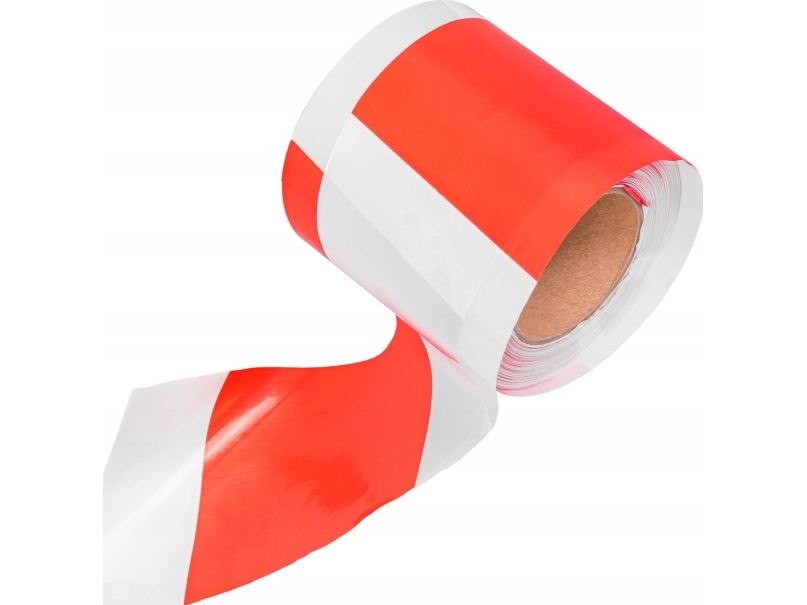 Agam rødt og hvidt advarselsbånd 8 cm x 100 m