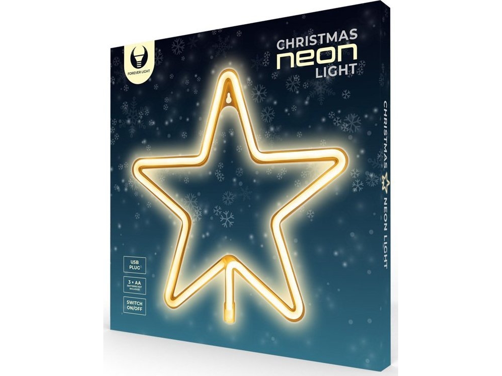 Neon LED Kalėdinė Žvaigždė šiltai balta FLNE22 Forever Light